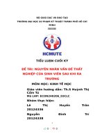 TIỂU LUẬN CUỐI kỳ đề tài NGUYÊN NHÂN vấn đề THẤT NGHIỆP của SINH VIÊN SAU KHI RA TRƯỜNG 