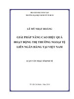 Luận văn thạc sĩ UEH giải pháp nâng cao hiệu quả hoạt động thị trường ngoại tệ liên ngân hàng tại việt nam 