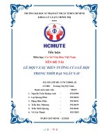 Môn học cơ sở văn hóa việt nam tên đề tài lễ hội và sự BIẾN TƯỚNG của lễ hội TRONG THỜI đại NGÀY NAY 