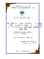 Luận văn thạc sĩ UEH kiểm định giả thuyết thị trường hiệu quả dạng yếu ở TTCK việt nam giai đoạn 2007   2013 