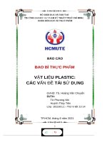 VẬT LIỆU PLASTIC các vấn đề tái sử DỤNG 