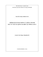 Luận văn thạc sĩ UEH chênh lệch tham nhũng và dòng vốn FDI đầu tư vào các quốc gia khu vực đông nam á 
