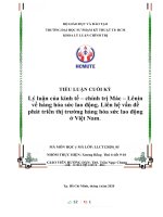 L luân của kinh t3 – ch5nh tr7 mác – lênin  về hàng hóa sức lao động  liên hê vấn đề  phát triển th7 trường hàng hóa sức lao động ở việt nam  