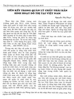 Liên kết trong quản lý chất thải rắn sinh hoạt đô thị tại việt nam 