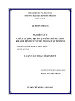 Luận văn thạc sĩ UEH chất lượng dịch vụ tiêm chủng cho khách định cư nước ngoài tại thành phố hồ chí minh 
