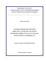 Luận văn thạc sĩ UEH cải thiện sinh kế cho người dân trong yêu cầu bảo tồn tài nguyên tình huống nghiên cứu tại ấp 5, xã mã đà, huyện vĩnh cửu, tỉnh đồng nai 
