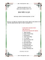 MÔN học KINH tế CHÍNH TRỊ MARX   lê NIN đề tài VAI TRÒ của KINH tế NHÀ nước TRONG nền KINH tế THỊ TRƯỜNG ĐỊNH HƯỚNG XHCN ở VIỆT NAM HIỆN NAY 