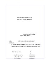 CHỦ NGHĨA xã hội KHOA học đề tài sự TƯƠNG ĐỒNG và KHÁC BIỆT GIỮA GIAI cấp CÔNG NH n VIỆT NAM với GIAI cấp CÔNG NHÂN THẾ GIỚI 