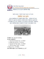 QUAN điểm của TRIẾT học mác – LÊNIN về VAI TRÒ của QUẦN CHÚNG NHÂN dân TRONG LỊCH sử  ý NGHĨA của tư TƯỞNG “lấy dân làm gốc” TRONG QUÁ TRÌNH PHÁT TRIỂN 