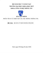 Phân tích thiết kế hệ thống thông tin quản lý bán hàng online 