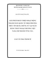 Luận văn thạc sĩ UEH giải pháp hoàn thiện hoạt động thanh toán quốc tế theo phương thức tín dụng chứng từ tại ngân hàng TMCP ngoại thương việt nam, chi nhánh vũng tàu 