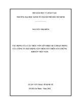 Luận văn thạc sĩ UEH tác động của cấu trúc vốn lên hiệu quả hoạt động của công ty bất động sản niêm yết trên sàn chứng khoán việt nam 