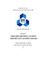 NHẬN DIỆN hợp ĐỒNG LAO ĐỘNG THEO bộ LUẬT LAO ĐỘNG năm 2019 