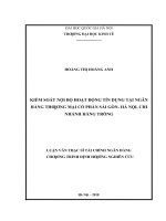 Luận văn thạc sĩ UEB kiểm soát nội bộ hoạt động tín dụng tại ngân hàng thương mại cổ phần sài gòn   hà nội, chi nhánh hàng trống     