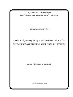Luận văn thạc sĩ UEH chất lượng dịch vụ thẻ thanh toán của ngân hàng TMCP vông thương việt nam tại TP HCM 