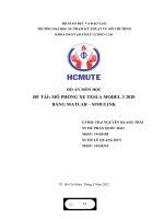 ĐỒ án môn học đề tài mô PHỎNG XE TESLA MODEL 3 2020 BẰNG MATLAB – SIMULINK 