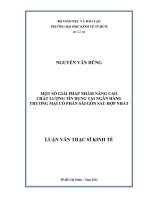 Luận văn thạc sĩ UEH một số giải pháp nhằm nâng cao chất lượng tín dụng tại ngân hàng thương mại cổ phần sài gòn sau hợp nhất 