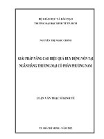 Luận văn thạc sĩ UEH giải pháp nâng cao hiệu quả huy động vốn tại ngân hàng thương mại cổ phần phương nam 