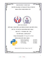 MÔN học NHẬP môn lập TRÌNH PYTHON CHO PHÂN TÍCH đ) tài  xây D+NG WEB TRÌNH PHÁT NHẠC 