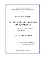 Luận văn thạc sĩ UEH Cơ chế truyền dẫn chính sách tiền tệ ở Việt Nam