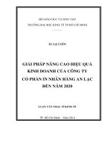 Luận văn thạc sĩ UEH giải pháp nâng cao hiệu quả kinh doanh của công ty cổ phần in nhãn hàng an lạc đến năm 2020 