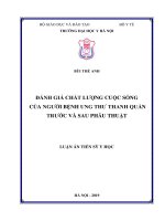 (LUẬN án TIẾN sĩ) đánh giá chất lượng cuộc sống của bệnh nhân ung thư thanh quản trước và sau phẫu thuật 