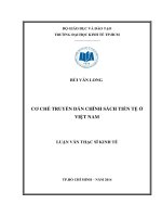 Luận văn thạc sĩ UEH cơ chế truyền dẫn chính sách tiền tệ ở việt nam 002 