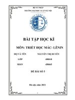 (TIỂU LUẬN) bài tập học kì môn TRIẾT học mác  LÊNIN quan điểm của chủ nghĩa mác – lênin về quy luật “ thống nhất và đấu tranh giữa các mặt đối lập 