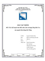 (TIỂU LUẬN) bài tập NHÓM đề tài kế hoạch tìm hiểu nhu cầu sử dụng ống hút tre của người tiêu dùng đà nẵng 