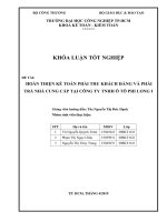 Hoàn thiện kế toán phải thu khách hàng và phải trả nhà cung cấp tại Công ty TNHH Ô tô Phi Long 1
