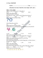 Đề khảo sát đấu trường toán học lớp 2 