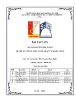 (TIỂU LUẬN) bài tập lớn lập TRÌNH HƯỚNG đối TƯỢNG đề tài xây DỰNG một GAME NHẬP VAI SIMPLE RPG 