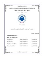 (TIỂU LUẬN) bài báo cáo học PHẦN THỰC HÀNH kỹ THUẬT THỰC PHẨM bài 1  sấy đối lưu 