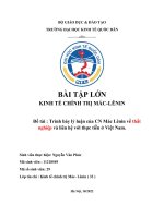 (TIỂU LUẬN) bài tập lớn KINH tế CHÍNH TRỊ mác LÊNIN đề tài  trình bày lý luận của CN mác lênin về thất nghiệp và liên hệ với thực tiễn ở việt nam  