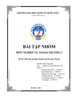 (TIỂU LUẬN) bài tập NHÓM môn NGHIỆP vụ NGOẠI THƯƠNG 1 đề tài phương án kinh doanh sữa hoa quả zfresh 