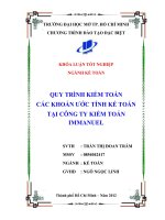 (Khóa luận tốt nghiệp) Quy trình kiểm toán các khoản ước tính kế toán tại Công ty kiểm toán Immanuel