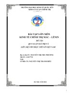 (TIỂU LUẬN) bài tập lớn môn KINH tế CHÍNH TRỊ mác – LÊNIN đề tài QUY LUẬT GIÁ TRỊ và LIÊN hệ với THỰC TIỄN ở VIỆT NAM 