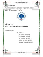 (TIỂU LUẬN) bài báo cáo THỰC HÀNH kỹ THUẬT THỰC PHẨM  CHƯNG cất 