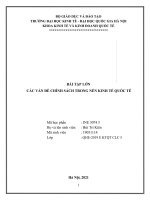 (TIỂU LUẬN) bài tập lớn các vấn đề CHÍNH SÁCH TRONG nền KINH tế QUỐC tế 