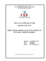 TIỂU LUẬN MÔN QUẢN TRỊ CHUỖI CUNG ỨNG PHÂN TÍCH CHUỖI CUNG ỨNG CÔNG TY SỮA ĐẬU NÀNH VINASOY