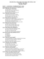 ĐỀ KIỂM TRA CHỌN HSG VÀO đội TUYỂN 2021 2022 