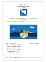 (TIỂU LUẬN) bài tập NHÓM môn đàm PHÁN KINH DOANH chủ đề 7 PHÁT TRIỂN PHONG CÁCH đàm PHÁN 