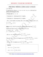 PHƯƠNG TRÌNH LƯỢNG GIÁC CƠ BẢN
