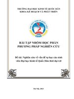 (TIỂU LUẬN) bài tập NHÓM học PHẦN PHƯƠNG PHÁP NGHIÊN cứu đề tài nghiên cứu về vấn đề tự học của sinh viên đại học kinh tế quốc dân thời đại 4 0 