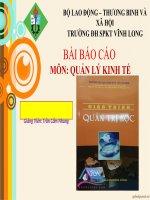(TIỂU LUẬN) bài báo cáo môn QUẢN lý KINH tế 