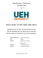 (TIỂU LUẬN) ẢNH HƯỞNG từ cái mác mỹ PHẨM THUẦN CHAY đến QUYẾT ĐỊNH MUA sản PHẨM tới từ THƯƠNG HIỆU COCOON của SINH VIÊN tại TP  hồ CHÍ MINH 