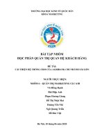(TIỂU LUẬN) bài tập NHÓM học PHẦN QUẢN TRỊ QUAN hệ KHÁCH HÀNG đề tài cải THIỆN hệ THỐNG CRM của AGRIBANK CHI NHÁNH sài gòn 