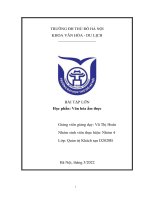 (TIỂU LUẬN) bài tập lớn học phần văn hóa ẩm thực vai trò ẩm thực đường phố hà nội trong phát triển du lịch việt nam 
