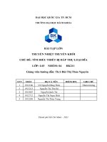 (TIỂU LUẬN) bài tập lớn TRUYỀN NHIỆT TRUYỀN KHỐI CHỦ đề tìm HIỂU THIẾT bị hấp THỤ LOẠI đĩa 