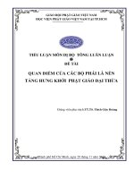 quan điểm của các bộ phái là nền tàng hưng khởi phật giáo đại thừa 